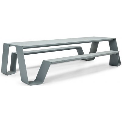 Extremis Jídelní stůl s integrovanou lavicí na obou stranách Hopper Picnic 240, 238x160x74 cm, lakovaný hliník – Zbozi.Blesk.cz