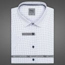 AMJ pánská košile bavlněná s puntíky a tečkami krátký rukáv regular fit VKBR1205 bílá