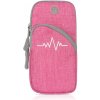 Pouzdro a kryt na mobilní telefon Pouzdro AppleMix Brašna / - popruh na paži - 2 kapsy na zip - s motivem EKG - látková - růžové