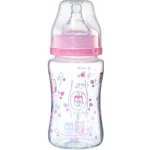 Baby Ono antikoliková lahvička se širokým hrdlem růžová 240 ml – Zboží Dáma