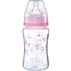 Baby Ono antikoliková lahvička se širokým hrdlem růžová 240 ml