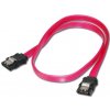 PC kabel PremiumCord 0,75m kabel SATA 1.5/3.0 GBit/s s kovovou zapadkou AK-SATA-075-L