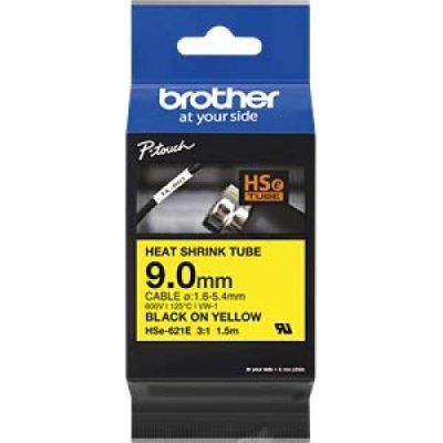 Popisovací smršťovací bužírka Brother P-touch HSe-621E žlutá/černá 9mm 1,5m – Zboží Mobilmania