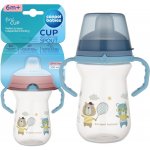 Canpol hrníček se silikon náustkem 250ml FirstCup Bonjour Paris Modrá – Zboží Dáma