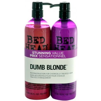 Tigi Bed Head Dumb Blonde šampon 750 ml + Blonde Reconstructor šampon a kondicionér pro poškozené blond vlasy 750 ml dárková sada