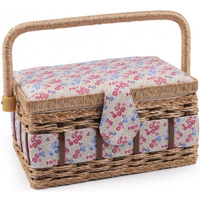 Kazeta / košík na šití čalouněný Varianta: 16 béžová světlá květy, Balení: 1 ks – Hledejceny.cz