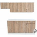 Kuchyňská linka NOVA 210 cm barva čela dub strukturované barva korpusu bílá matný – Hledejceny.cz
