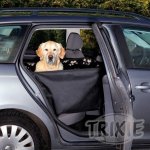 Trixie Autopotah-nylon vak s fleecovým polstrováním černý s béžovými packami 50 x 145 cm – Zbozi.Blesk.cz