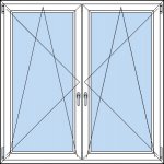 OknaDvereNaMiru.cz Dvoukřídlé plastové okno OS + OS ořech 105 x 205 cm – Hledejceny.cz