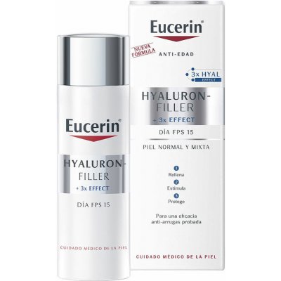 Eucerin Hyaluron-Filler spf15 denní krém proti stárnutí + 3x Effect 50 ml – Zboží Mobilmania