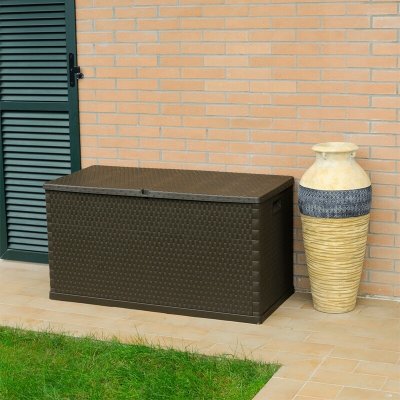 Aldotrade box Rattan 420l Hnědá – Zboží Dáma