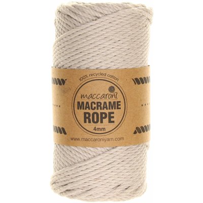 Maccaroni Rope 4 mm krémově béžová 307_01 – Zboží Dáma