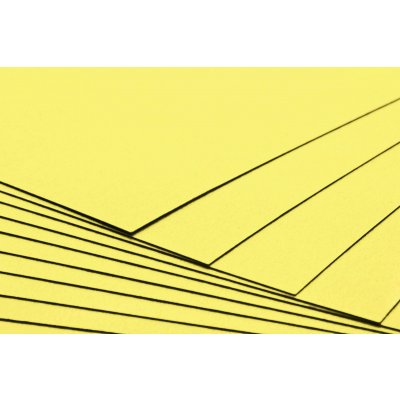 Tvrdý kreativní papír citronově žlutý A4 - 300g
