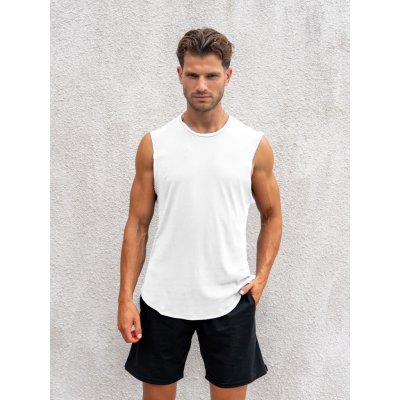 TallGuys Pánské prodloužené tričko bez rukávu óčko Pure white – Hledejceny.cz