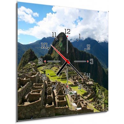 Obraz s hodinami 1D - 50 x 50 cm - Machu Picchu Top View Pohled shora na Machu Picchu