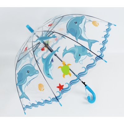 Feeling Rain Delfín deštník dětský průhledný modrý