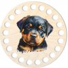 Pedig a proutí Dřevěný svět online Podtácek kruh 10 cm Rottweiler