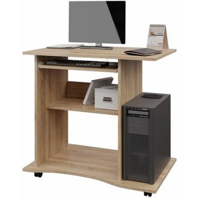 Nejlevnější nábytek Praktický PC stůl s výsuvnou deskou NEJBY LYLE, dub sonoma – Hledejceny.cz