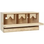 vidaXL Snáškové hnízdo 3 boxy masivní borovice 72 x 33 x 38 cm – Zboží Mobilmania