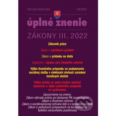 Aktualizácia III/5 / 2022 - Sociálne poistenie, Zákonník práce - Poradca s.r.o.
