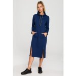 M688 Knit midi dress with logoes stripes deepblue – Zbozi.Blesk.cz