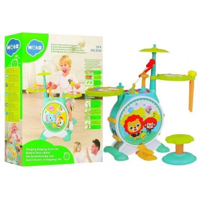 LEAN Toys Barevná bicí souprava pro malého muzikanta s židlí – Zboží Mobilmania