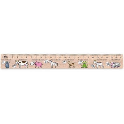 Metrie Didakt-M07 Dřevěné pravítko s potiskem Německá slovíčka 25 cm – Zboží Živě