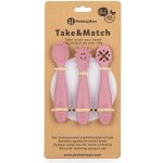 PETITE&MARS Set silikonových tréninkových lžiček Take&Match 6m+ Dusty Rose – Zboží Dáma