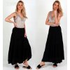 Dámská sukně Fashionweek dlouhá maxi letní španělská sukně ze vzdušného materiálu s volánky ZIZI266 černá