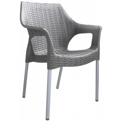Mega Plast, plastová židle BELLA (AL nohy), 84 x 60 x 52 cm, stohovatelná, mocca – Zboží Mobilmania