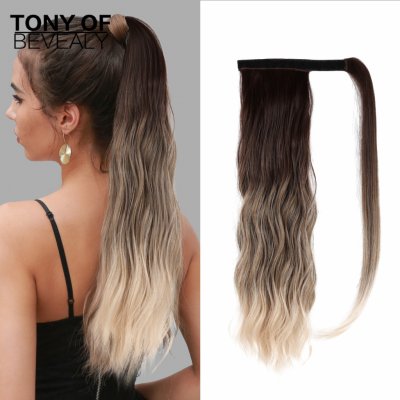 Hedvábný clip in WRAP AROUND PONYTAIL - stříbrné ombré