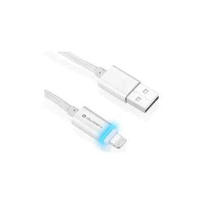 GoGEN LIGHTNL 100 MM02 USB/Lightning, 1m, oplétáný, stříbrný