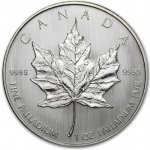 Maple Royal Canadian Mint Kanada Palladium Leaf BU náhodný rok 1 oz
