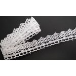 Vzdušná krajka - bílá s květinkami - šířka 1,8 cm – Zboží Dáma