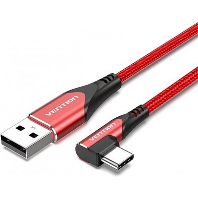 Vention COERH Type-C (USB-C) 90° USB 2.0 Cotton, 2m, červený