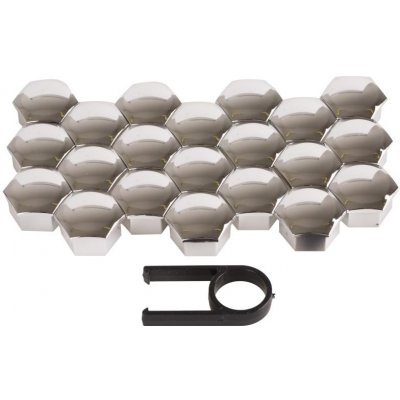 MAX 6 Kryty šroubů kol 17mm, sada 21ks - chrom | Zboží Auto