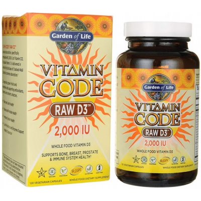 Garden of Life Vitamín D3 RAW Vitamin Code 2000IU 120 kapslí – Hledejceny.cz