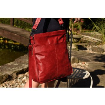 Kubát Kůže červená dámská kožená kabelka 57662B