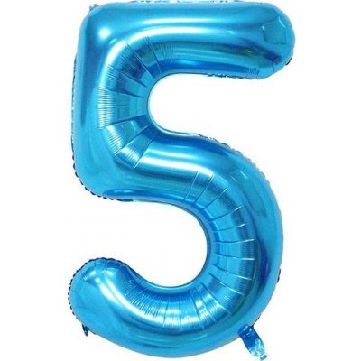 Cakesicq Fóliový balónek číslo pět modrý 102cm – Zboží Dáma