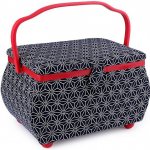 Prima-obchod Kazeta / košík na šití čalouněný, barva 8 modrošedá tm. – Zboží Mobilmania