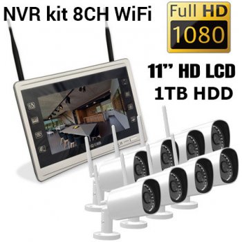 RGB.vision RGB-WBK821-D1/JWT 8CH IP 1TB 11" LCD kamerový bezdrátový set -  NVR wifi kit + 8x IP 1080p wifi kamery sada od 16 975 Kč - Heureka.cz