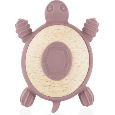Zopa silikon dřevěné kousátko Turtle Old pink – Zboží Dáma