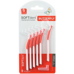 SOFTdent Butterfly mezizub. kartáček zahnutý S 6 ks