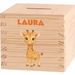 ČistéDřevo Dětská dřevěná pokladnička - Africké dobrodružství Zvolte zvířátko: Žirafa – Sleviste.cz