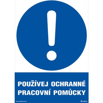 Walteco Používej ochranné pracovní pomůcky 210x297mm, formát A4, plastová tabulka Množství: 10 ks , 20020BP2 – Zbozi.Blesk.cz