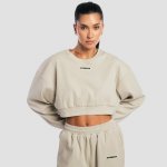 GymBeam dámská mikina Cropped Aura Grey – Zboží Mobilmania