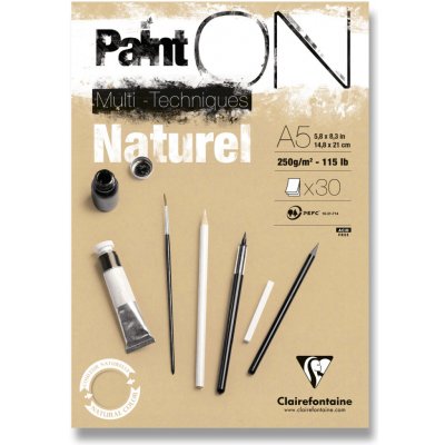 Clairefontaine Paint'ON Natural - blok - A5, 30 listů, 250 g – Zbozi.Blesk.cz