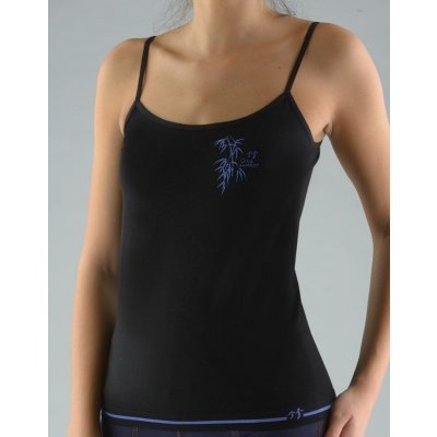 Gina dámské košilka, úzká ramínka, bezešvé, s potiskem Bamboo Cotton 08989P černá ocelová – Zboží Mobilmania