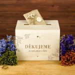 Dřevia Dřevěná svatební truhla na přání – DĚKUJEME za vaše přání a dary – Hledejceny.cz