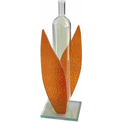Skleněná váza na 1 květinu tulipán, oranžové listy – Hledejceny.cz